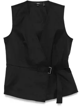 Топ-обертка Theory с V-образным вырезом, черный