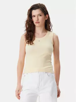 Топ облегающего кроя Essential DW0DW20673 Tommy Jeans, желтый