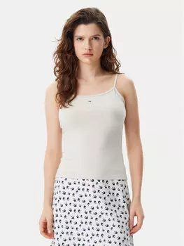 Топ облегающего кроя Essential DW0DW20675 Tommy Jeans, бежевый