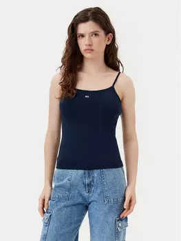 Топ облегающего кроя Essential DW0DW20675 Tommy Jeans, синий