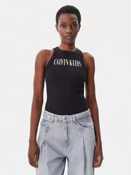 Топ облегающего кроя Varsity J20J225520 Calvin Klein Jeans, черный