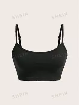 Топ облегающий Shein Qutie короткий, черный