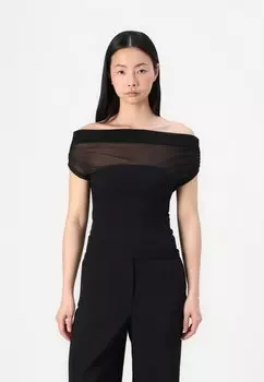 Топ OFF SHOULDER Gina Tricot, черный