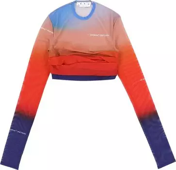 Топ Off-White Blurred Tulle Gathered Top 'Red/Blue', красный
