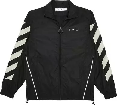Топ Off-White Diag Nylon Track Top 'Black/Abbey/Stone', черный