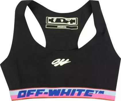 Топ Off-White Logo Stripe Cropped Top 'Black', черный
