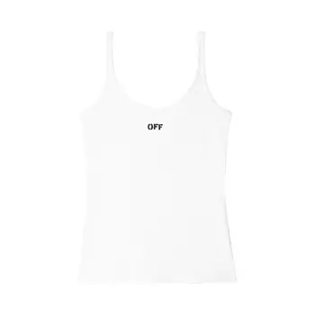 Топ Off-White Off Stamp Rib Tank Top White/Black, черный