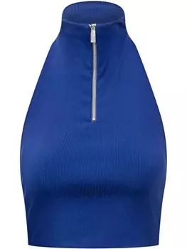 Топ Off-White с открытой спиной, синий