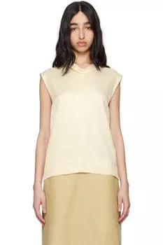 Топ Off-White с высоким воротом TOTEME