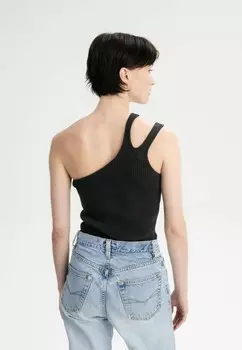 Топ ONE SHOULDER STRICK ROJANA MELA, черный