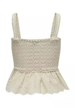 Топ ONLCHRISSIA LIFE SL MIX TOP KNT ONLY, кремовый