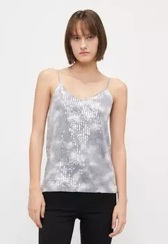 Топ ONLGOLDA SEQUINS ONLY Tall, серый