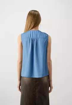 Топ Onllaura V Neck ONLY, джинсовая ткань среднего синего цвета