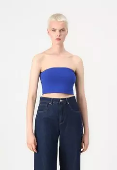 Топ ONLLIVE LOVE DOUBLE TUBE CROP 2 PACK ONLY, синий
