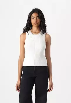 Топ ONLMEG PEARL O NECK ONLY, кремовый