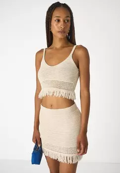 Топ ONLMINA SINGLET/SKIRT SET ONLY, кремовый