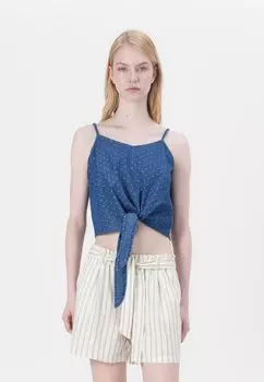 Топ ONLNOVA KNOT SINGLET - Blouse ONLY, цвет Medium Blue Denim