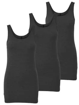 Топ ONLY 3er Set New Long Tank, цвет grau (dark grey)
