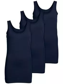 Топ ONLY 3er Set New Long Tank, цвет blau (night sky)