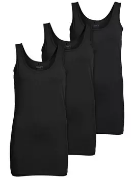 Топ ONLY 3er Set New Long Tank, цвет schwarz (black)