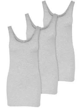 Топ ONLY 3er Set New Long Tank, цвет grau (light grey)