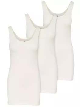 Топ ONLY 3er Set New Long Tank, цвет natur (cloud dancer)