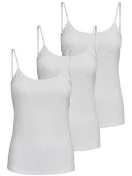 Топ ONLY 3er-Set Singlet Top, белый