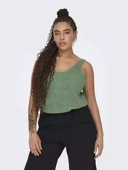 Топ ONLY Carmakoma Strick Sunny, зеленый