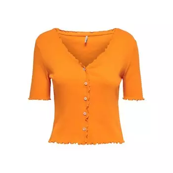 Топ Only Laila Button Short Sleeve, оранжевый