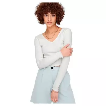 Топ Only Oda V Neck Long Sleeve, белый