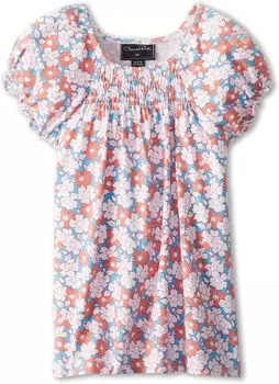 Топ Oscar de la Renta Childrenswear Lisbon Smocked Top, цвет Coral