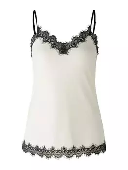 Топ Oui elastischer Jersey, цвет offwhite black