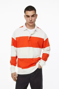 Топ оверсайз для регби H&amp;M, оранжевые/кремовые полосы