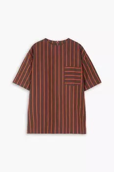 Топ оверсайз из хлопкового поплина в полоску VICTORIA BECKHAM, шоколад