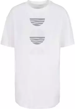 Топ оверсайз Merchcode Oversized Shirt Abstract Waves, натуральный белый