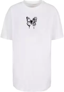 Топ оверсайз Merchcode Oversized Shirt Flowers Bloom, белый