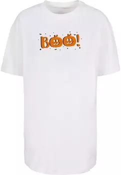 Топ оверсайз Merchcode Oversized Shirt Halloween - Boo Pumpkin, белый