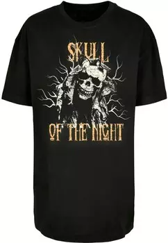 Топ оверсайз Merchcode Oversized Shirt Halloween - Skull Of The Night, черный