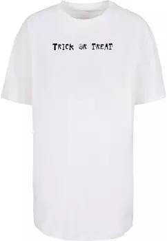 Топ оверсайз Merchcode Oversized Shirt Halloween - Trick or Treat, белый