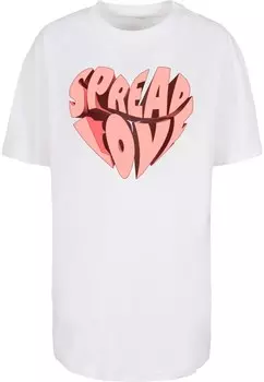 Топ оверсайз Merchcode Oversized Shirt Hugs & Love - Spread Love, белый