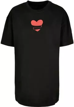 Топ оверсайз Merchcode Oversized Shirt Hugs & Love - Heart, черный
