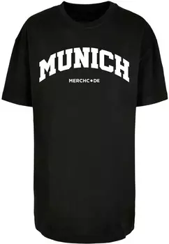 Топ оверсайз Merchcode Oversized Shirt Munich Wording, черный