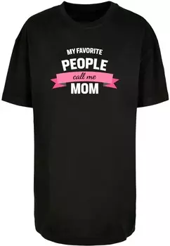 Топ оверсайз Merchcode Oversized Shirt My Favorite People Call Me Mom, черный