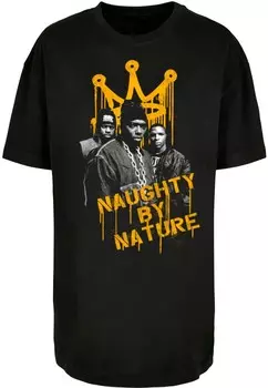 Топ оверсайз Merchcode Oversized Shirt Naughty By Nature - Drip Crown, черный