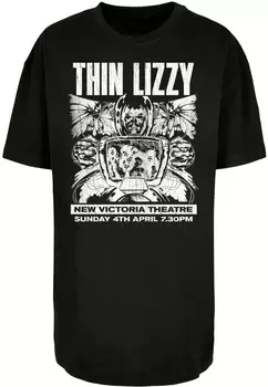 Топ оверсайз Merchcode Oversized Shirt Thin Lizzy - New Victoria Theatre, черный