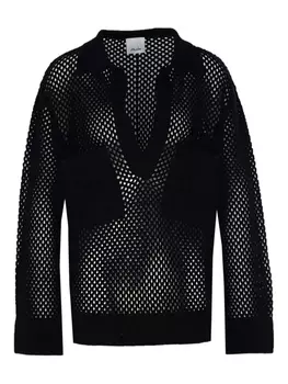 Топ оверсайз с сетчатыми вставками Allude, черный