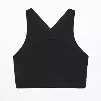 Топ Oysho Medium-Support Crossover Back Compressive, черный