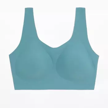 Топ Oysho Perfect-Adapt Medium-Support With Cups, синий