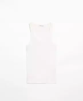Топ Oysho Rib Vest, белый