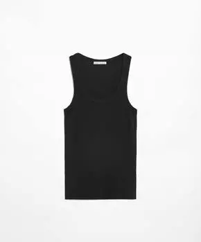 Топ Oysho Rib Vest, черный